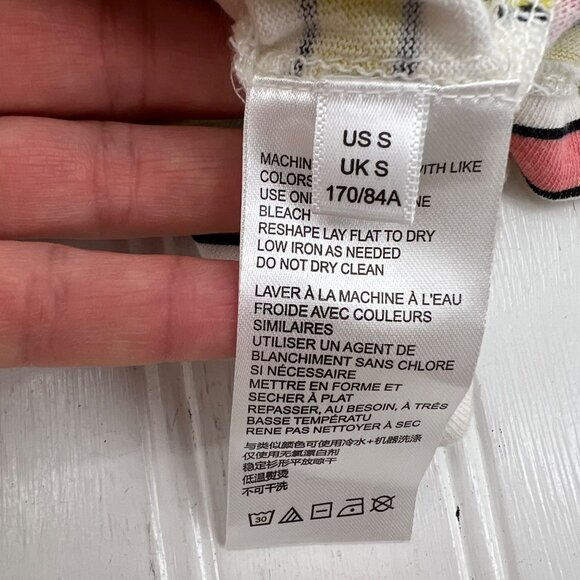 Urban Outfitters Cropped‎ Polo Shirt Striped Pink Yellow White Size Small NWT - Picture 6 of 8